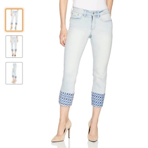 NYDJ Sheri slim ankle with printed raw hem - Picture 1 of 13